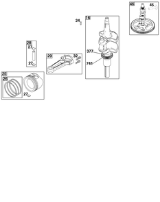 Crankshaft Group Diagram and Parts List for 49T877-0055-Z1  Briggs and Stratton Engine